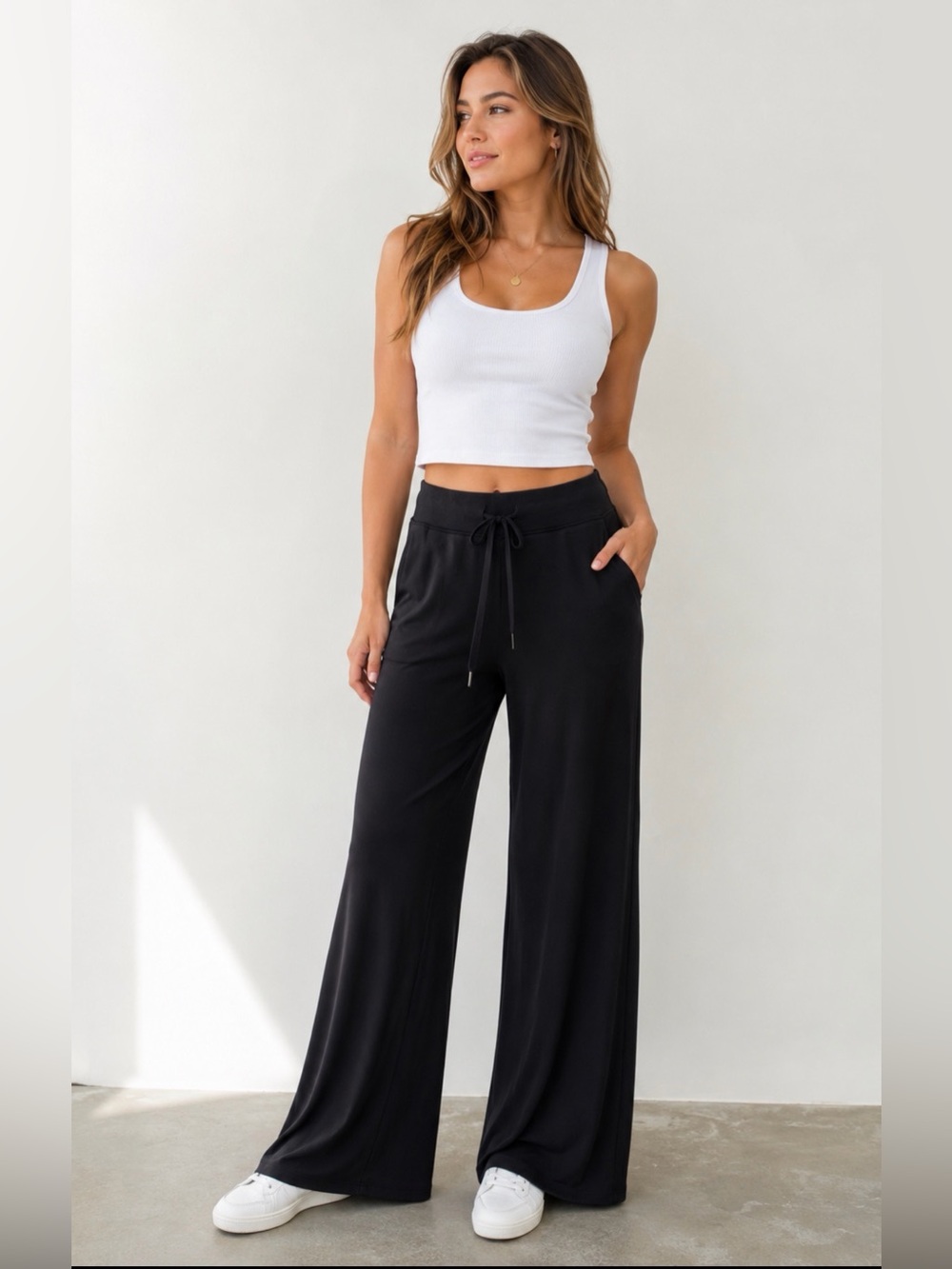 SPANX AirEssentials Wide Leg Pants Black XS Petite Buttery Soft